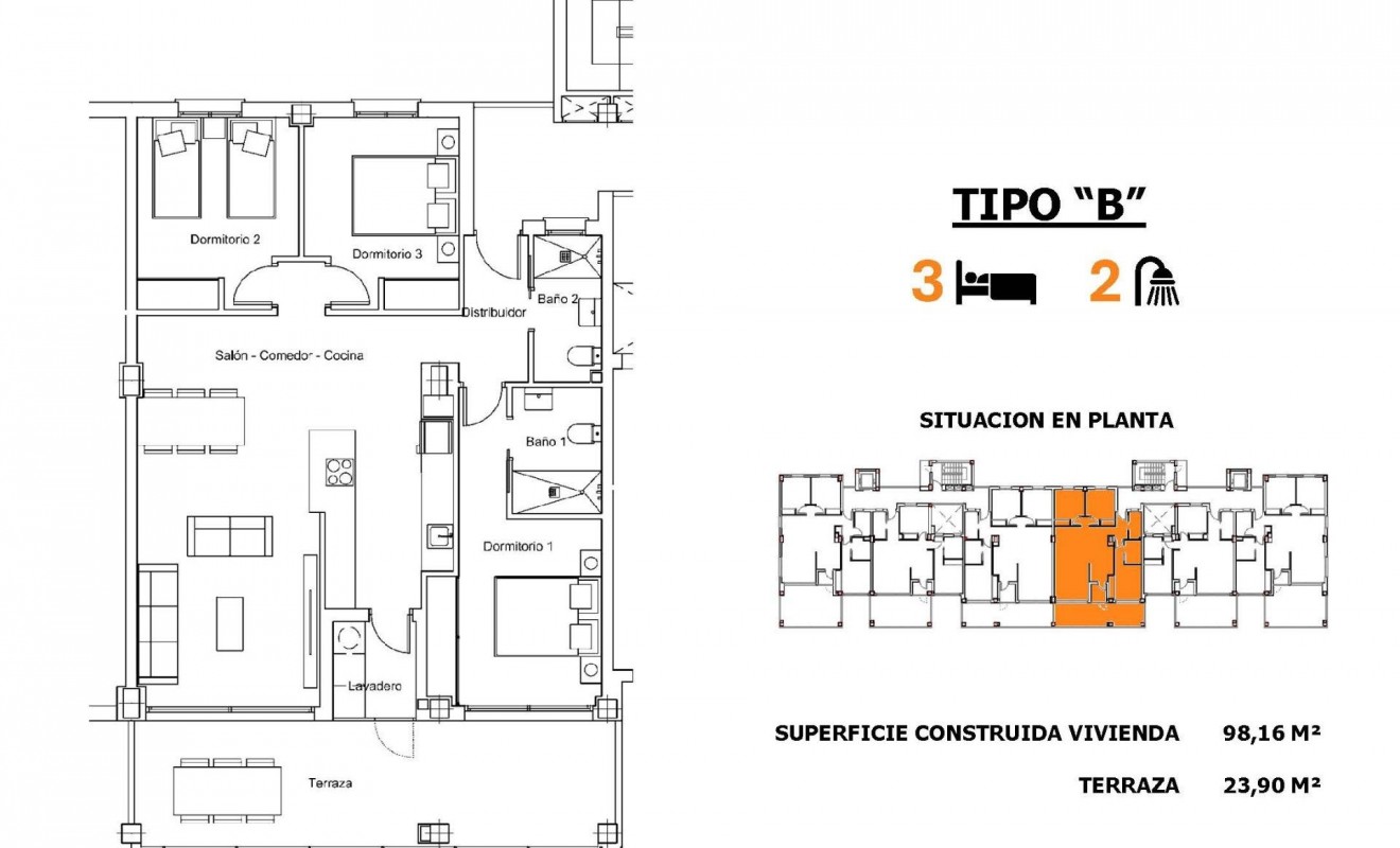 Nieuwbouw woningen - Appartement - San Miguel de Salinas - Pueblo
