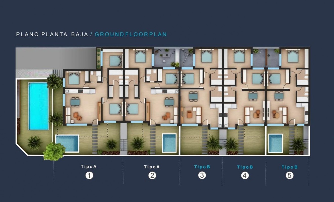 Nieuwbouw woningen - Top Floor Bungalow - San Pedro del Pinatar - Los Pinos