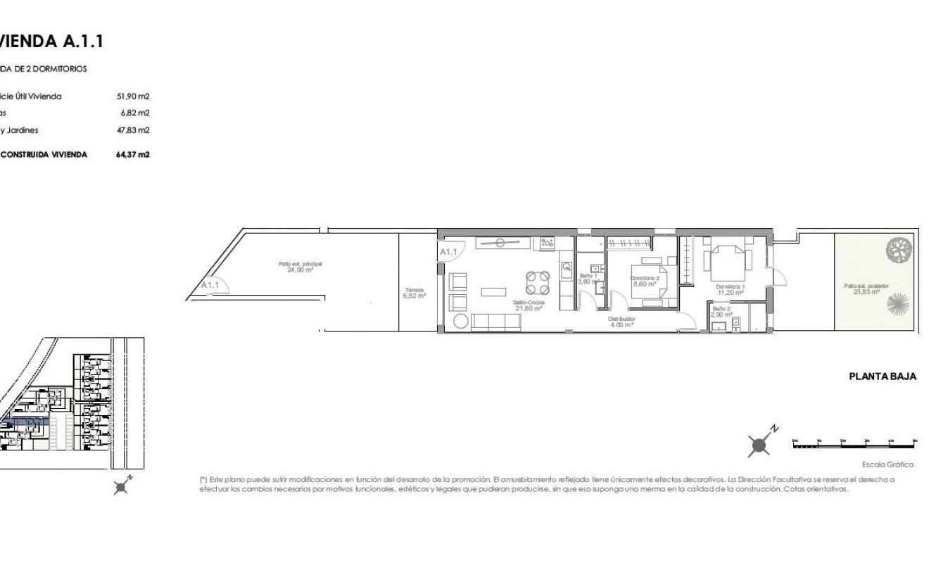 Nieuwbouw woningen - Ground Floor Bungalow - Puerto de mazarron - Playa Negra