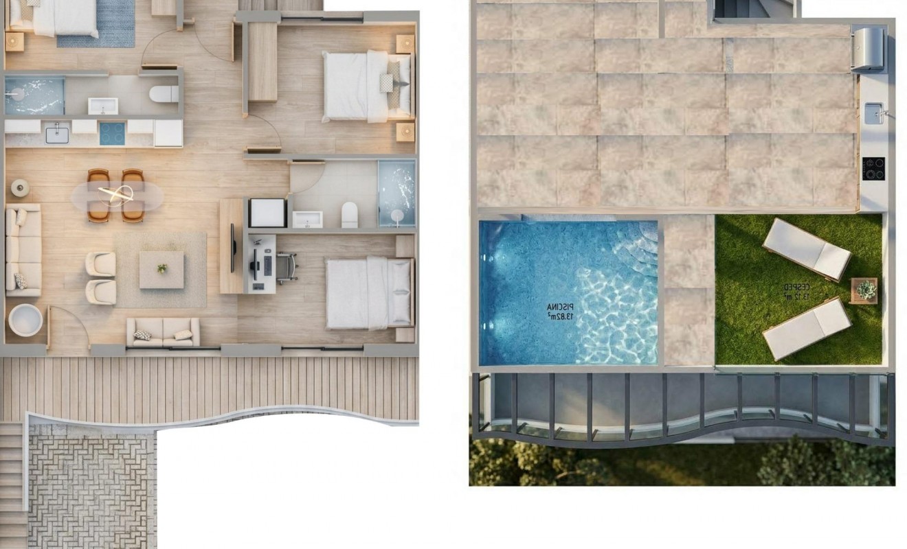 Nieuwbouw woningen - Bungalow - Pilar de la Horadada - parques de Andromeda